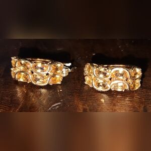 Small Citrine Vermeil Hoops